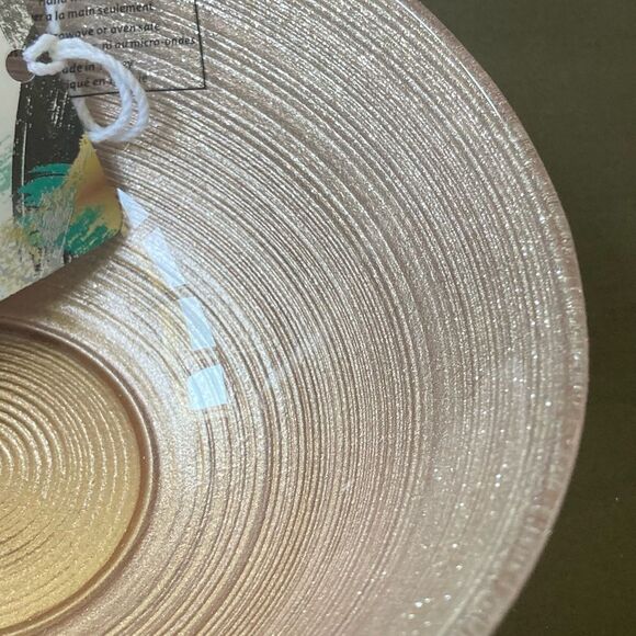 Pink Sparkling Handmade Silver Turkish Glass Decor Bowl - Picture 6 of 6